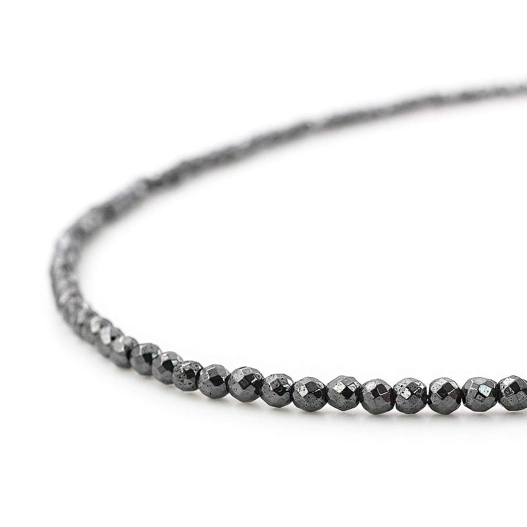 Hematite Magnetic Necklace for Stainless with String Tag [Barzaz] Women, Steel, 40cm, Black,
