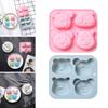 4 Cavities Fondant Moulds Silicone Chocolate Molds Candy Mould Bear Shaped for Birthday Party Cake Decorations Cupcake
