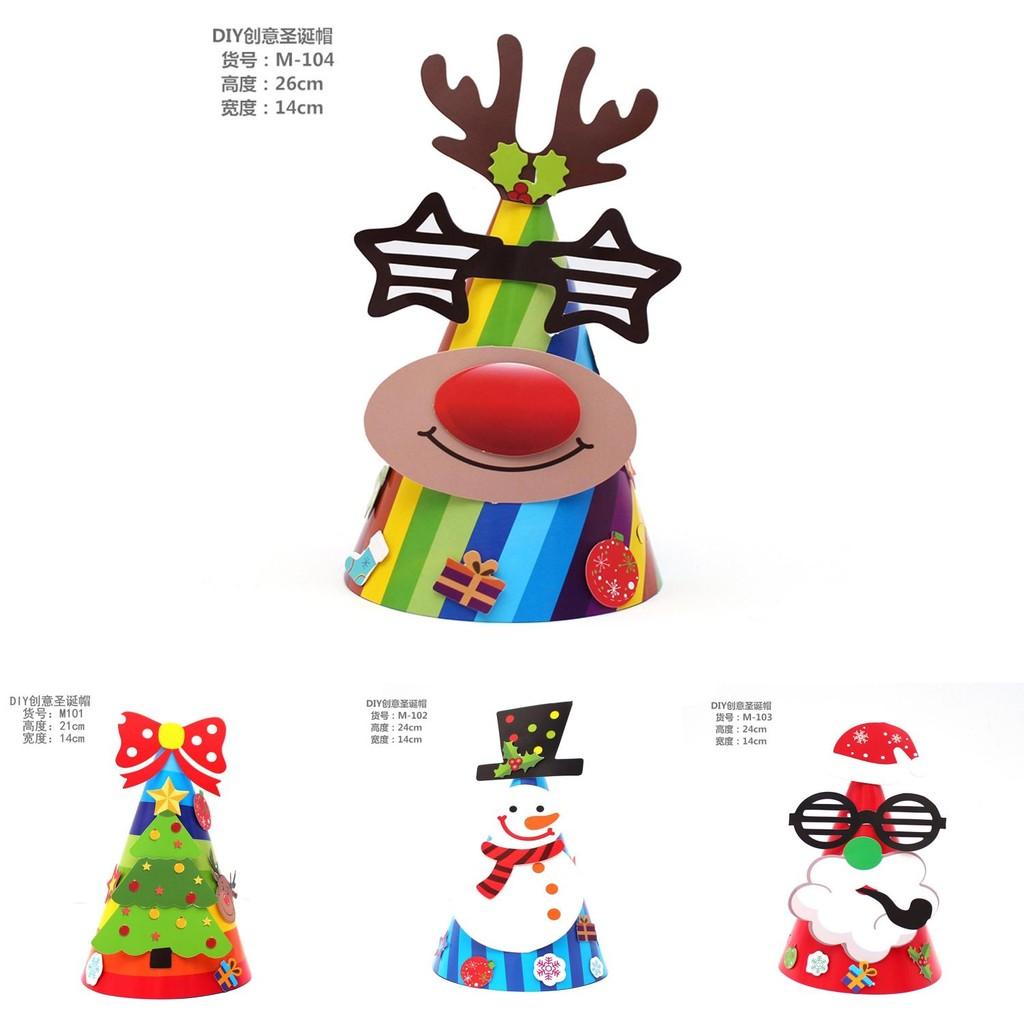 Joyful Cartoon Christmas Party Hats For Kids With Delightful Snowman And Print Reindeer