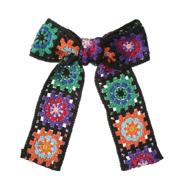 

Элегантная заколка-автомат для волос, милая модная плоская заколка, шпилька, вязаный цветок, элегантная заколка для пучков