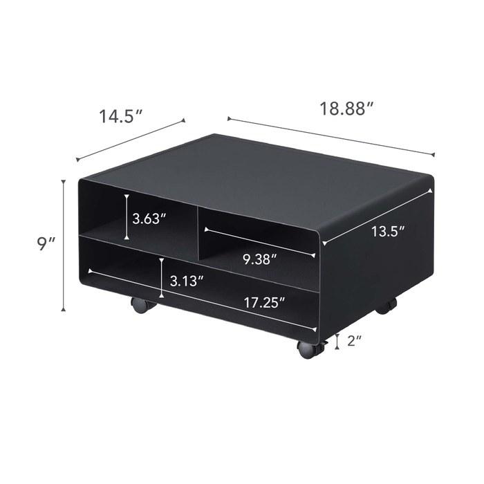 Yamazaki Two-Way Printer Storage Rack, Black, W48 X D37 X H19cm, Tower 4349