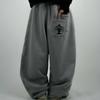 European and American Y2K Street Casual Double Waisted Embroidered Drawstring Design Sports Loose Fit Sweatpants
