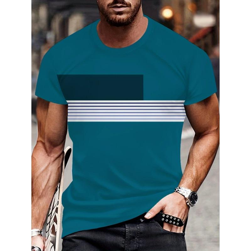 Men s casual 3D digital printed T-shirt S
