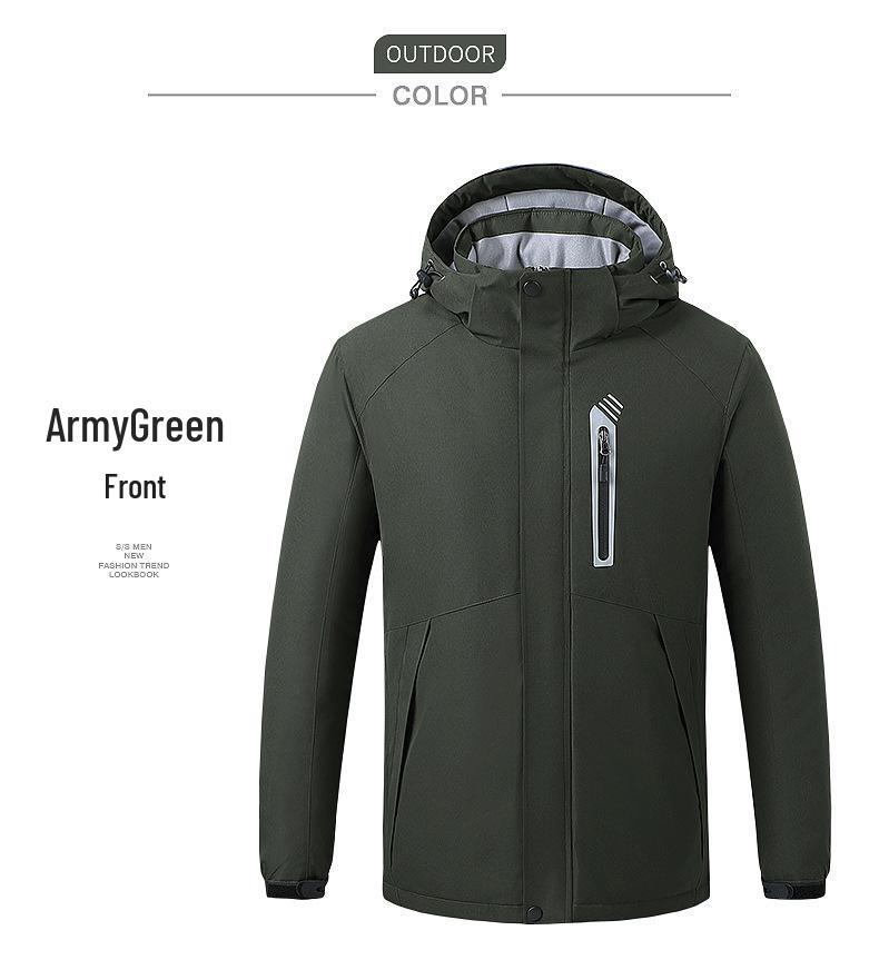 Smart Heated Hooded Ski Jacket - Warm, Thick Cotton for Winter Sports