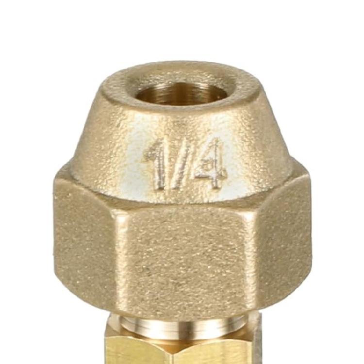 2Pcs Brass Pipe Fitting Connector Coupler 3/8Inch and 1/4Inch Copper Pipe Butt Joint Double Nipple Easy Tightening