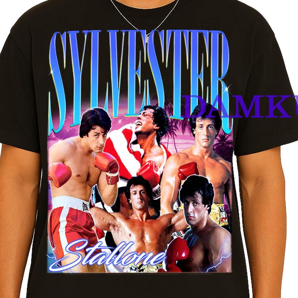 Maglietta Sylvester Stallone, Maglietta Vintage Sylvester Stallone, Maglietta Retro Sylvester Stallone, Magliette Poster Tributo Sylvester Stallone