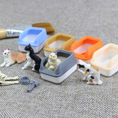 3Pcs Mini Cat Litter Box Set for 1:12/1:6 Doll Houses Handcrafted Food Bowl Tiny Scoop Miniature Scene Model Doll Home Decoration Toy