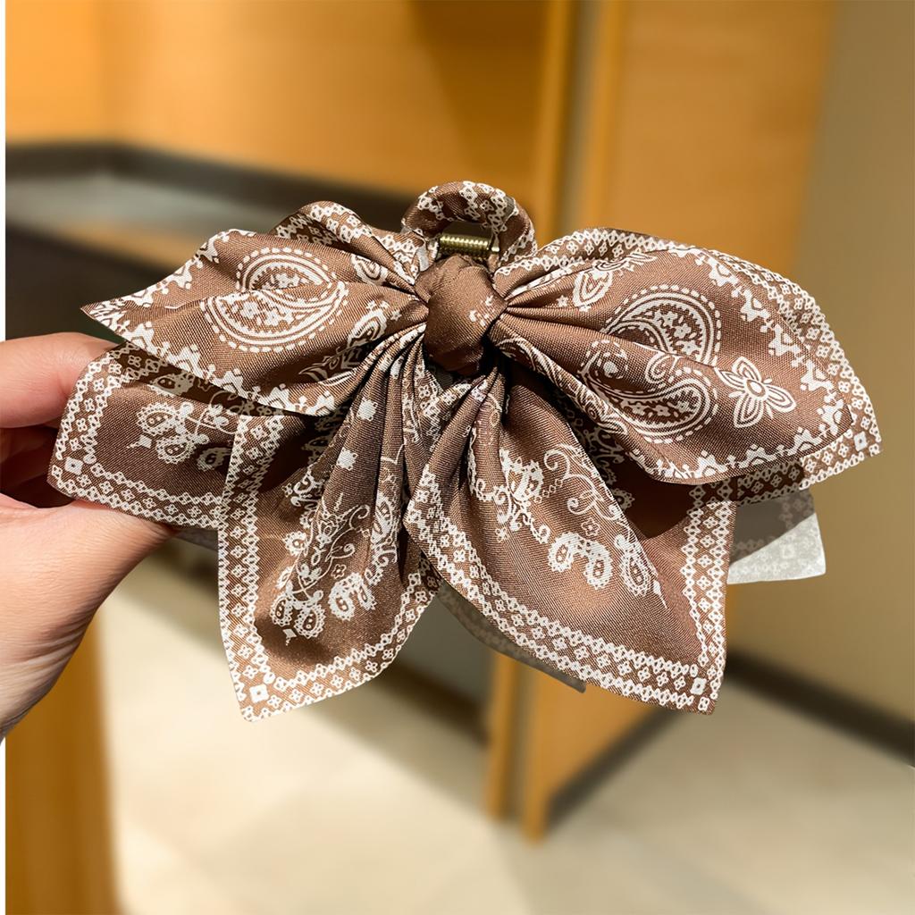 Fermaglio per Capelli a Forma di Fiocco con Fantasia Paisley Pinza per Capelli Grande per Capelli Spessi Fermaglio per Capelli a Fiocco Accessorio per Capelli per Acconciature Raccolte