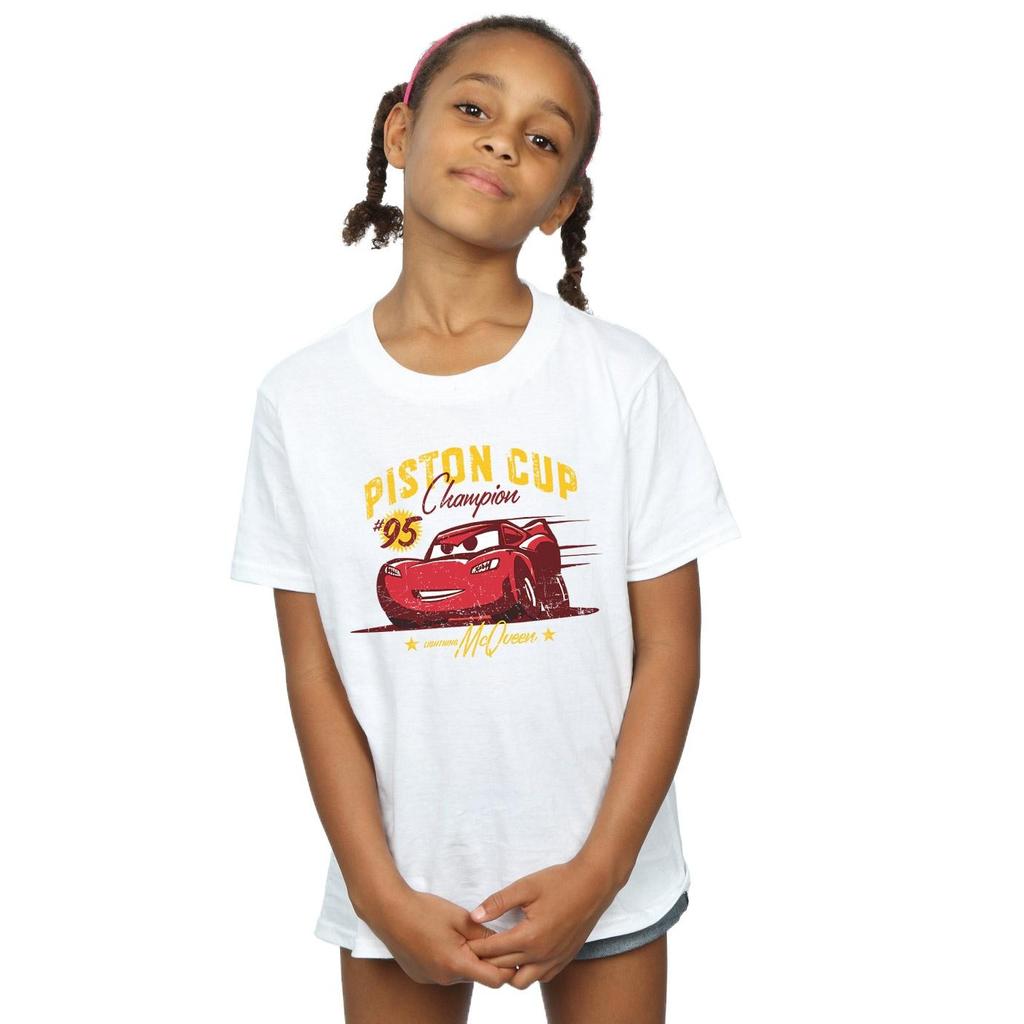 Disney Mädchen Cars Piston Cup Champion Baumwoll-T-Shirt