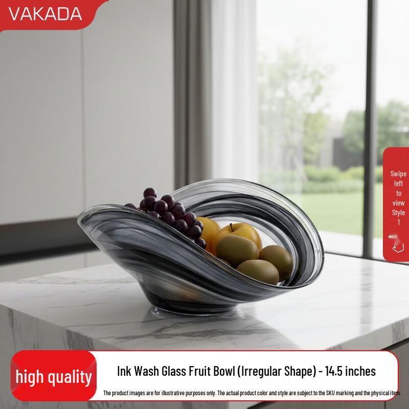 VAKADA Decorative Glass Serving Plates & Bowls
