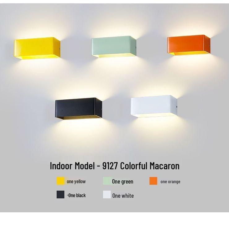 LED Wall Lamp: Up/Down Indoor Square Light for Staircase, Hallway, Hotel Bedside - COB Design