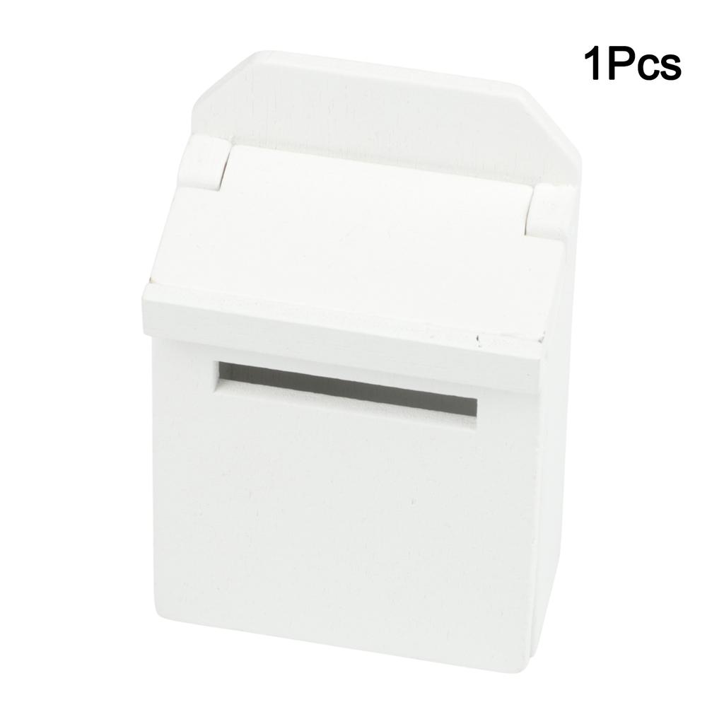 Miniature Blank Mail Box House Miniature Wooden Flip Mailbox Model Mini Mail Box For DIY Projects Wooden Miniature Scene Access