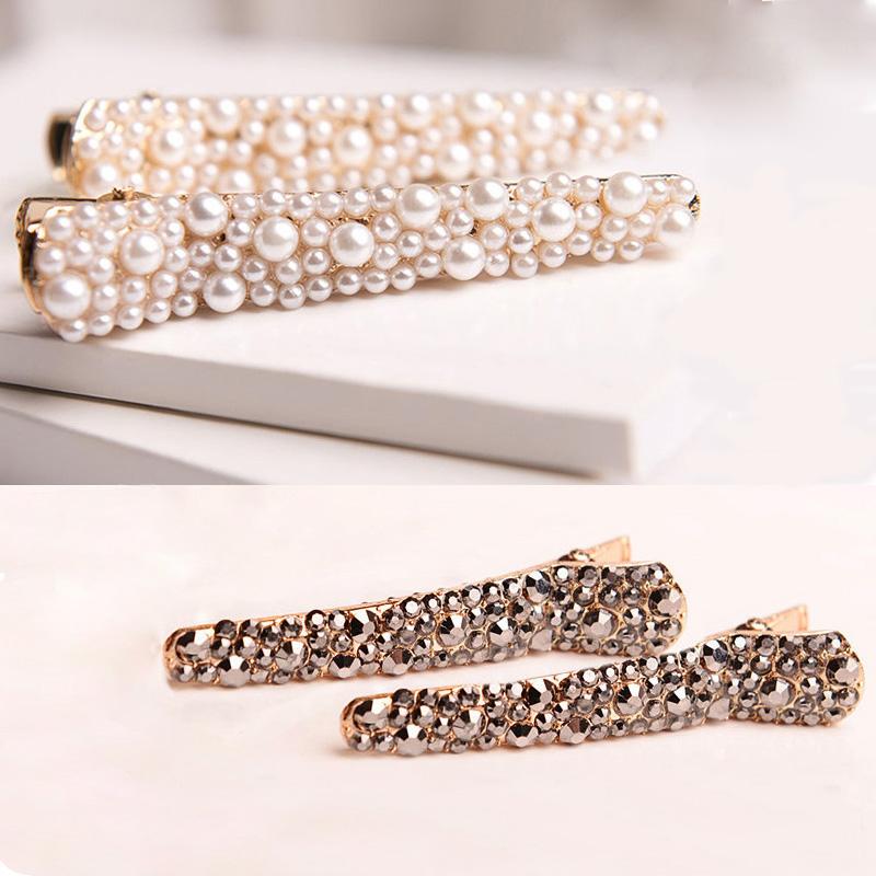 Women's Hairpin Shiny Toothed Alloy Diamond Beads Hairpins Bangs Hair Clip