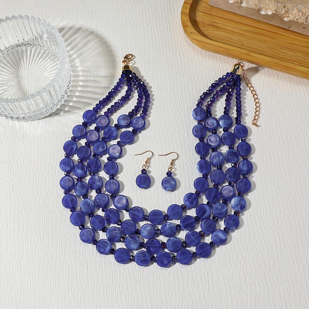 Acrylic Beaded Multi-Layer Necklace for Women Party Jewelry Accessory