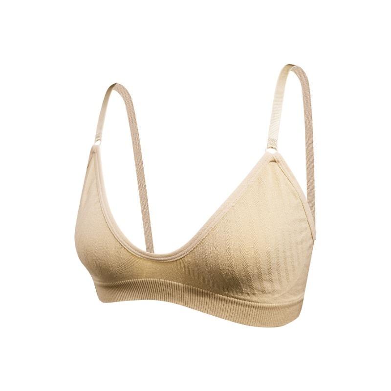 Ribbed V Neck Wireless Bra