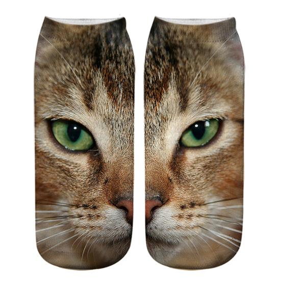 Realistic Cat Face Socks 3D Cat Print Socks Breathable Cute Kitten Socks Funny Xmas Birthday Gifts for Women Men Cat Lovers