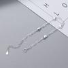 S925 Silver Geometric Love Chain Bracelet for Women Fashion Simple Ins Hypoallergenic Adjustable Bracelet Jewelry Birthday Gift