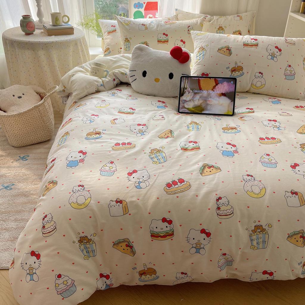 Early Spring 2026 Cute Cartoon Pure Cotton 3-Piece Bedding Set - Skin-Friendly and Age-Reducing
