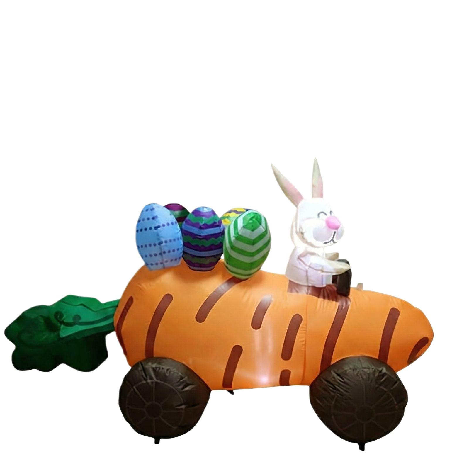 Easter Inflatable Carrot Car  Egg LED Light-Up Decorations For Garden Parties