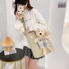 Broken color clearance Korean version shoulder bag women's niche casual cloth bag bear canvas bag female student class bag messenger bag