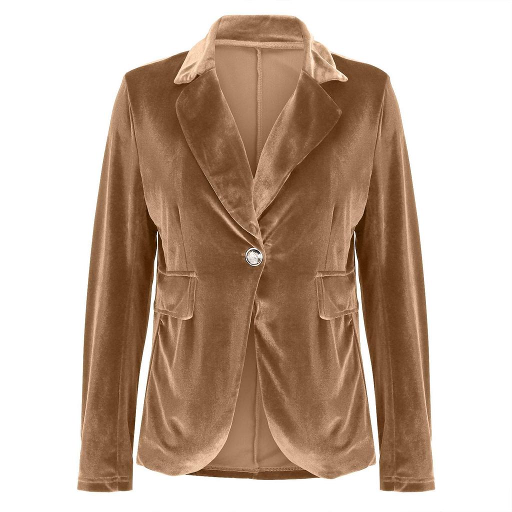 Elegant Women's Solid Color Suit Jacket - Fall/Winter 2025 Collection