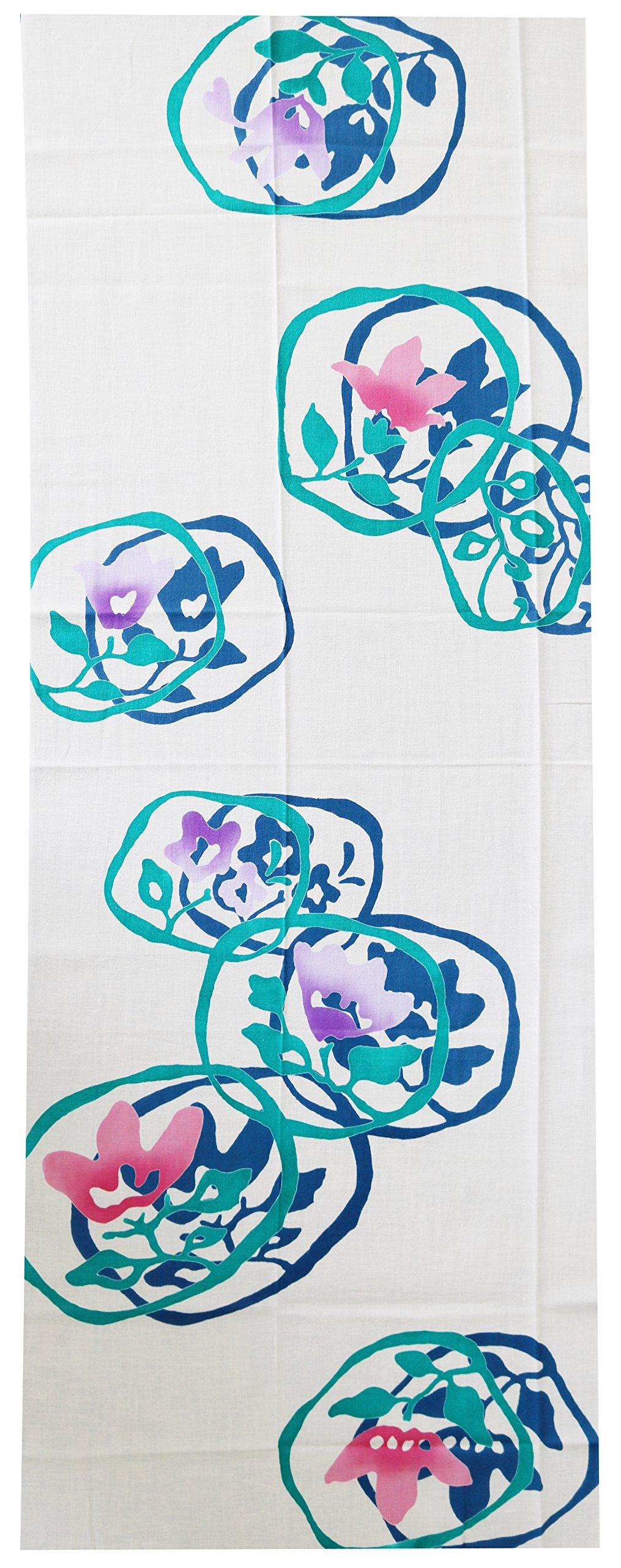 Kyosuke Tenugui hand Japanese pattern Bellflower (Japanese towel) - -  Chūsen watercolor-style tenugui  -
