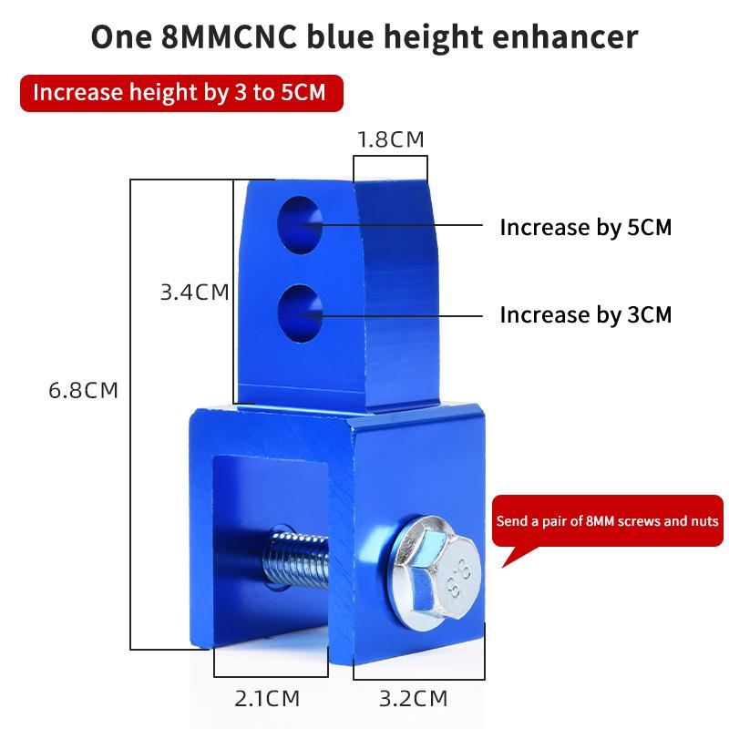 2PCs Motorcycle Rear Shock Absorber Riser Height Extension Easy Install Rear Lift Accessory for Enhanced Ride Comfort for Sports and Street Bikes
