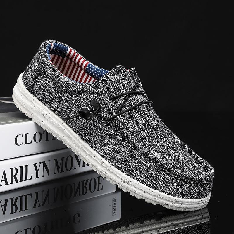 2025 Loafers Outdoor Men Slip-on Casual Shoes Youth Flat Canvas Shoes Outdoor Non Slip Soft-bottom Walking Shoe Sneakers Plus 47