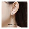 DAZZARRY Hoop Earrings, Popular Ring Earrings for Women, 18K Double Color, 925 Silver, Both Ears, Metal Hypoallergenic, Simple Accessory, Present