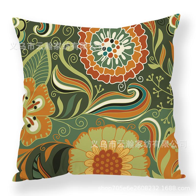 Art Flower Pillow Creative Car Sofa Cushion Digital Print Pillow Cover