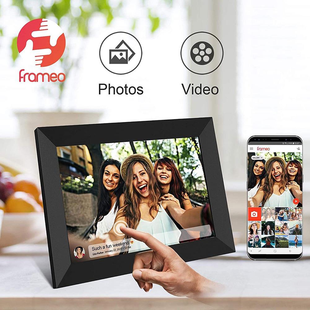 10,1palcový inteligentní WiFi digitální fotorámeček 16G s automatickým otáčením digitálního fotorámečku prostřednictvím Frameo 1280x800 IPS HD dotykové obrazovky