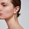 Minimalist Geometric Circle Hoop Earrings With Crystal Accents Post Gold/ Plated Copper Lightweight Luxury