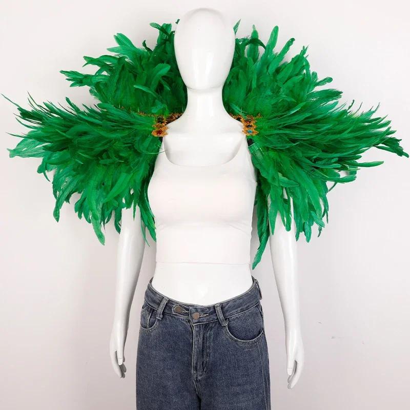 Carnival Costume Decorative Accessories Luxury Feather Shawl Party Cosplay Scarf Fashion Show Runway Performance Elegant Apparel