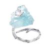 Eleganter Schmetterlingsring mit großen Edelsteinen und Aquamarin, verstellbarer Fingerring, stilvolles Accessoire für modebewusste Damen