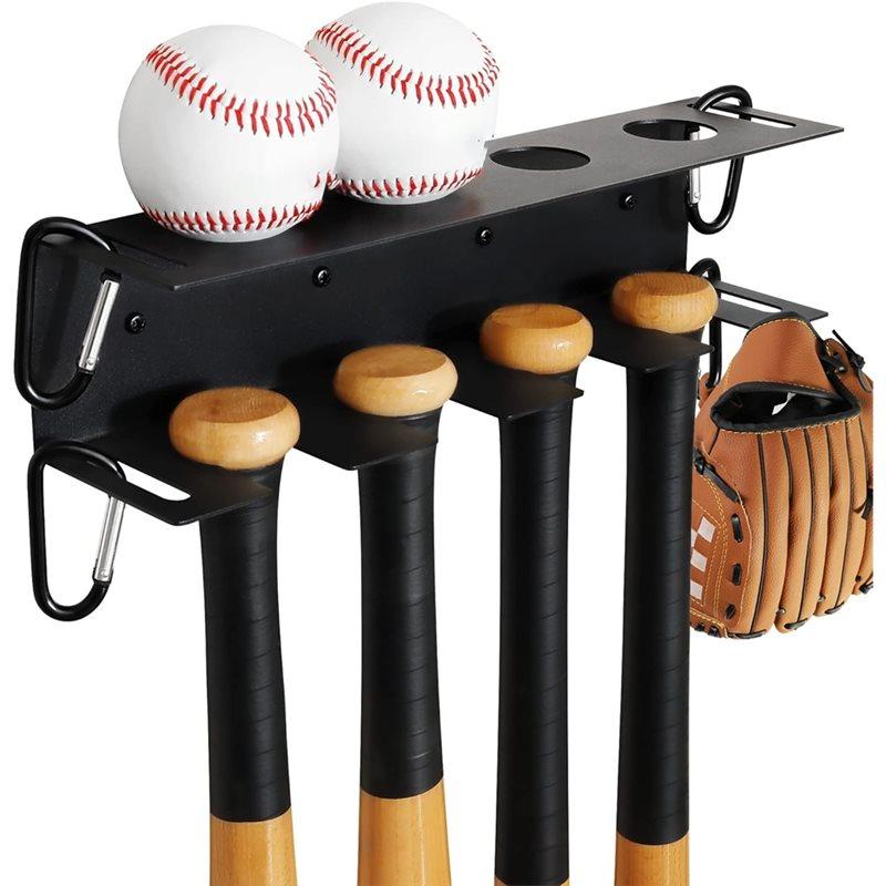 

A25F-Baseball Bat Wall Mount Holder And Rack Mount For Display, Fence Dugout Organizer For Long-Lasting Storage Usage чёрный