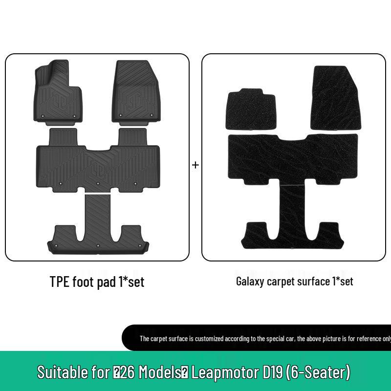 Eco-friendly TPE Floor Mats for Leapmotor D19: Custom Vehicle Mats and Trunk Mat for 26 Models.