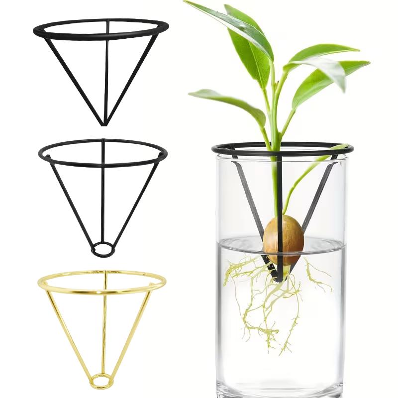 1/2/4Pcs Avocado Seed Starter Vase Holders Avocado Seed Growing Triangle Metal Stand Carrots, Sweet Potatoes Growing Stand