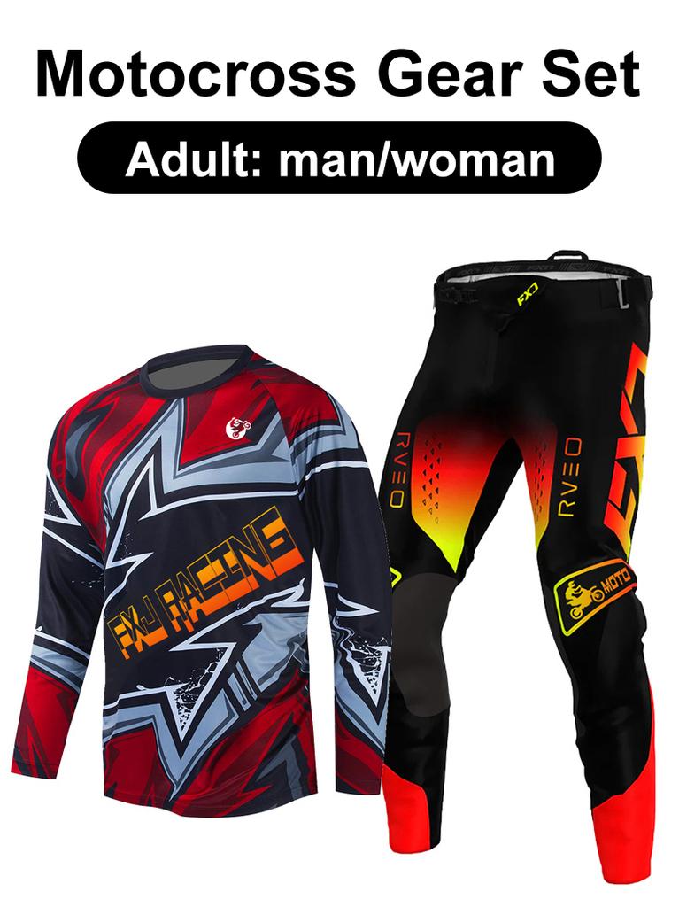 Motocross-Ausrüstungsset Enduro Cross Trikot Hose Sets Racer Ausrüstungsset Offroad Herren Sets Damen Berg Downhill Motorrad MX