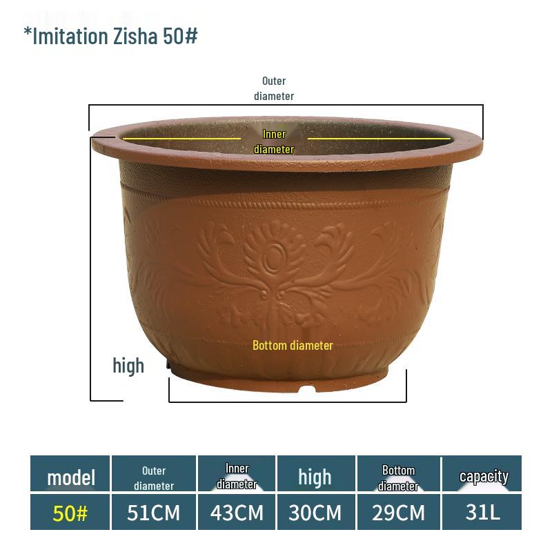 Extra Large Thick Plastic Flower Pot for Outdoor Plants, Trees, and Water Lilies