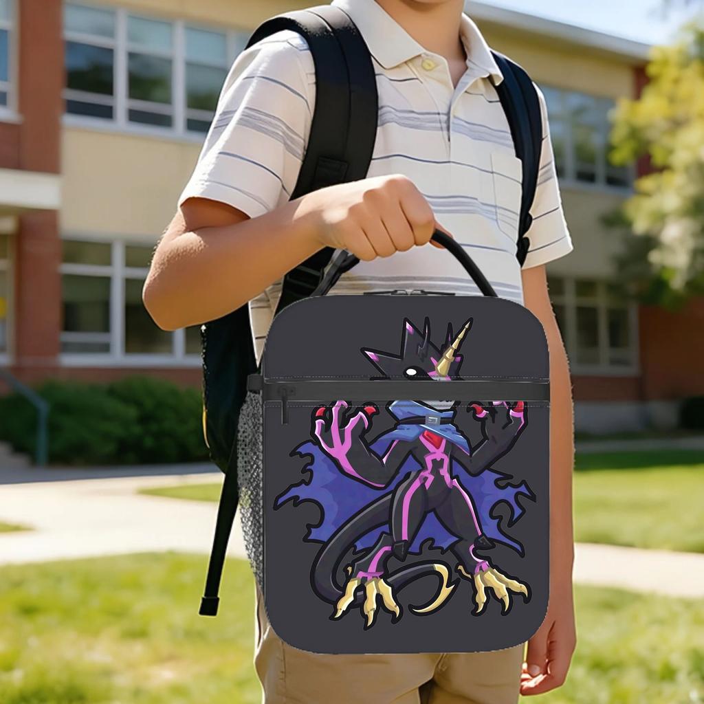 Digimon Gulus Gammamon Insulated Lunch Bags Portable Anime Reusable Thermal Bag Tote Lunch Box Work Picnic Food Storage Bags