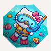 1pc Hello Kitty Underwater Adventure Umbrella with Plastic Handle,Suitable for All Seasons Home Travel Outdoor UmbrellaSanlio501