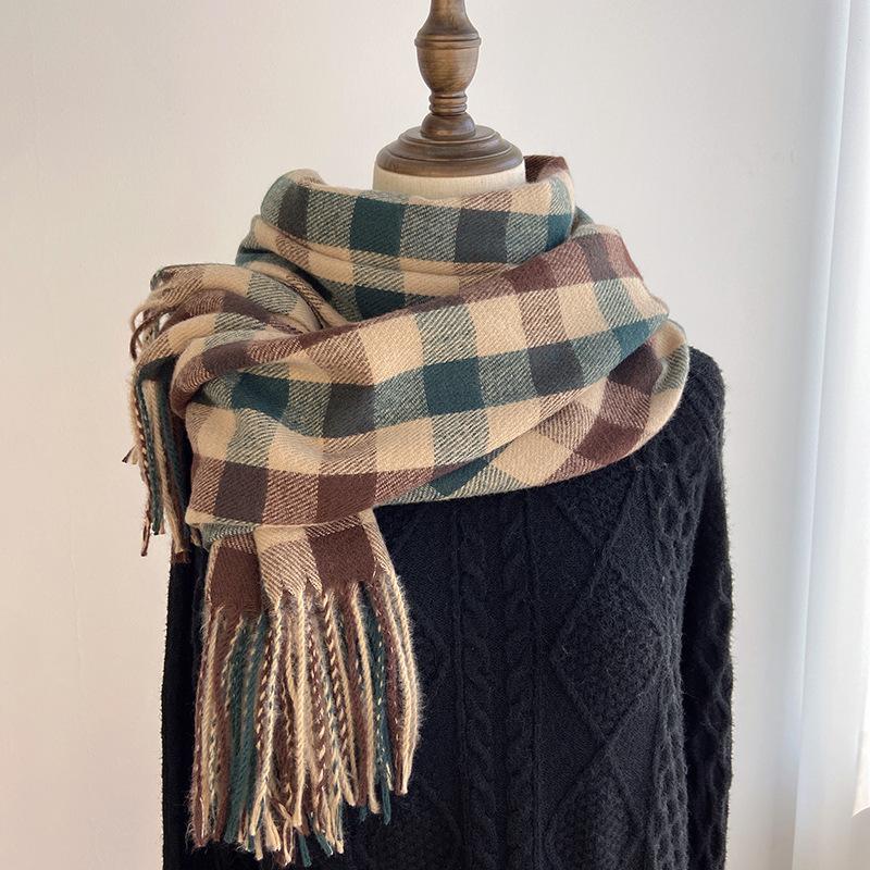 Luxury Brand Classic England Style Women Scarf Fashion Stripe Plaid Scarves Tassel Shawls Pashmina Lady Wrap Poncho Stoles