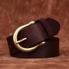 Belt Men's Retro Washed Frosted Distressed First Layer Cowhide Leather Brass Buckle Simple Casual Jeans Belt Men