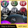 Car Stickers For Alfa Romeo 1pcs 3D Alfa Romeo 40mm Aluminum Steer Wheel Emblem Sticker Car Steering Wheel Sticker Car Interior