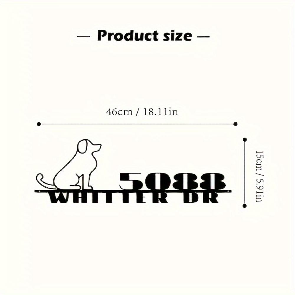 Металлическая Силуэт Собаки Номер Дома Табличка Персонализированная Адресная Табличка Уличный Садовый Декор