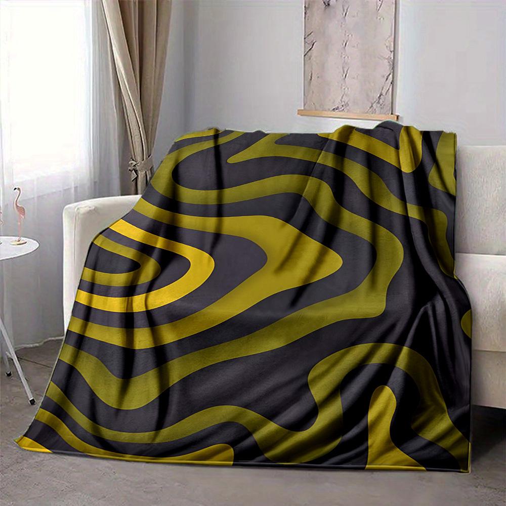 1pc Abstract Wave Pattern Blanket Warm, Cozy, And Soft, Suitable for Sofas, Beds, Cars, And Office Use.Perfect for Camping And Travel, Making It a Gre