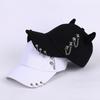 Korean Style Bull Horn Baseball Cap Punk Peaked Cap Sweet Cool Metal Ring Baseball Hat  Summer