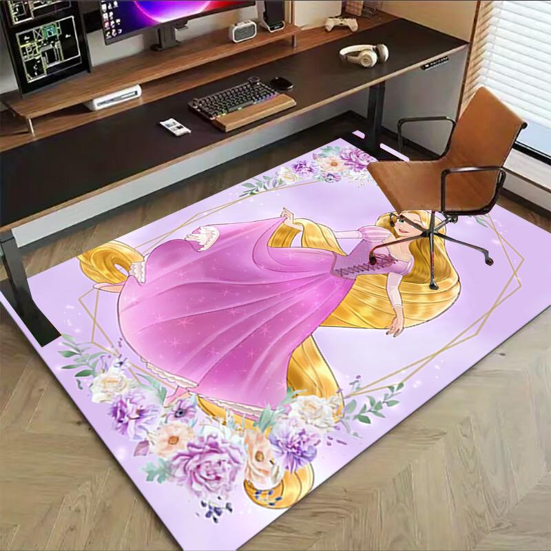 Princess Pink Dress Carpet For Playroom Bedroom Living Room Sofa Home Decorkids Game Area Rug Nonslip Floor Mat