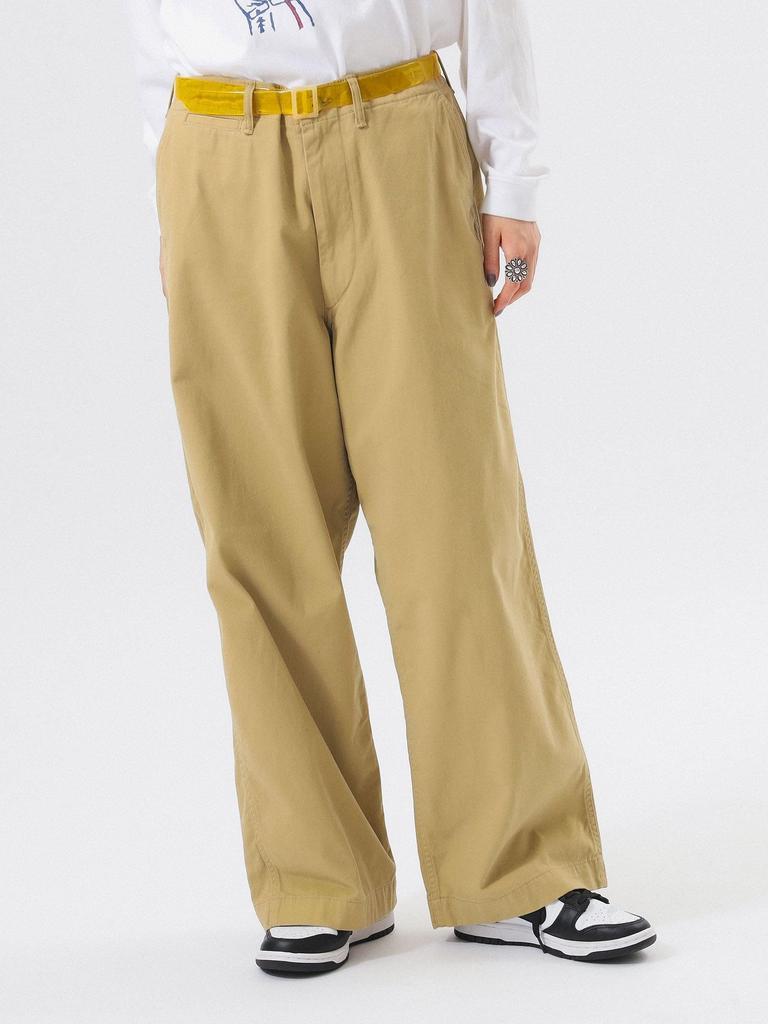 Beams Boy Women's Wide Chino Work Pants, Beige 2