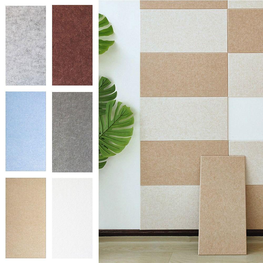30x60cm Self-adhesive Wall Stickers 9mm Thick 3D Three-dimensional Felt Wall Panels Anti-collision Soundproof Wallpaper